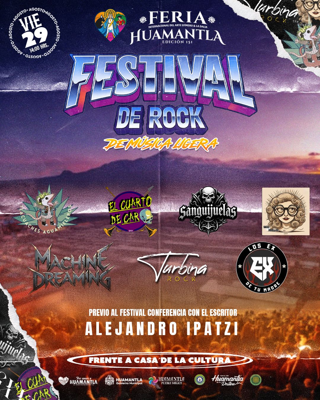 EL FESTIVAL DE ROCK “DE MÚSICA LIGERA” LLEGA A LA FERIA INTERNACIONAL DEL ARTE EFÍMERO Y LA DALIA 2025