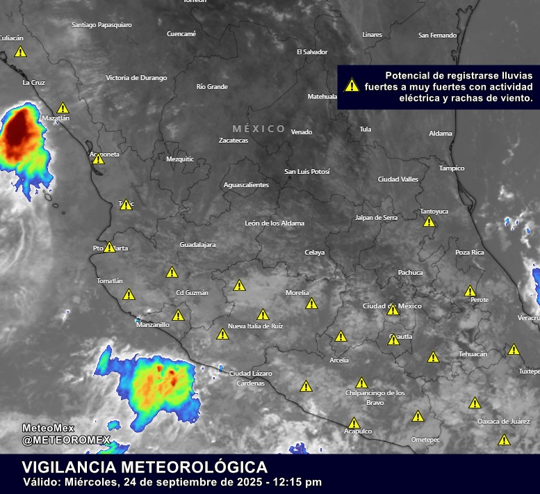 ¡ATENCIÓN! EL HURACÁN NARDA TRAERÁ LLUVIAS INTENSAS AL CENTRO Y SUR DEL PAÍS