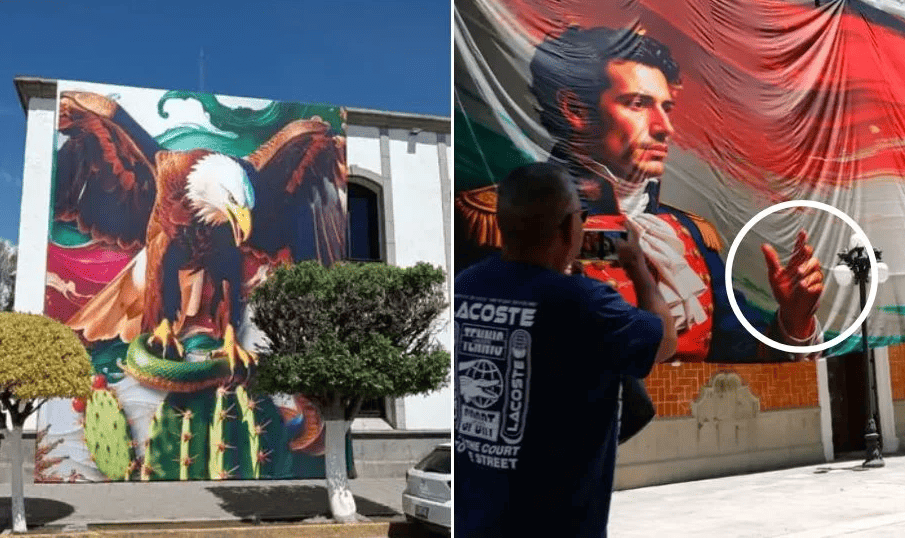 ERROR EN LONAS PATRIAS DE TLAXCALA DEJA IMÁGENES VIRALES Y CUESTA 127 MIL PESOS CADA UNA