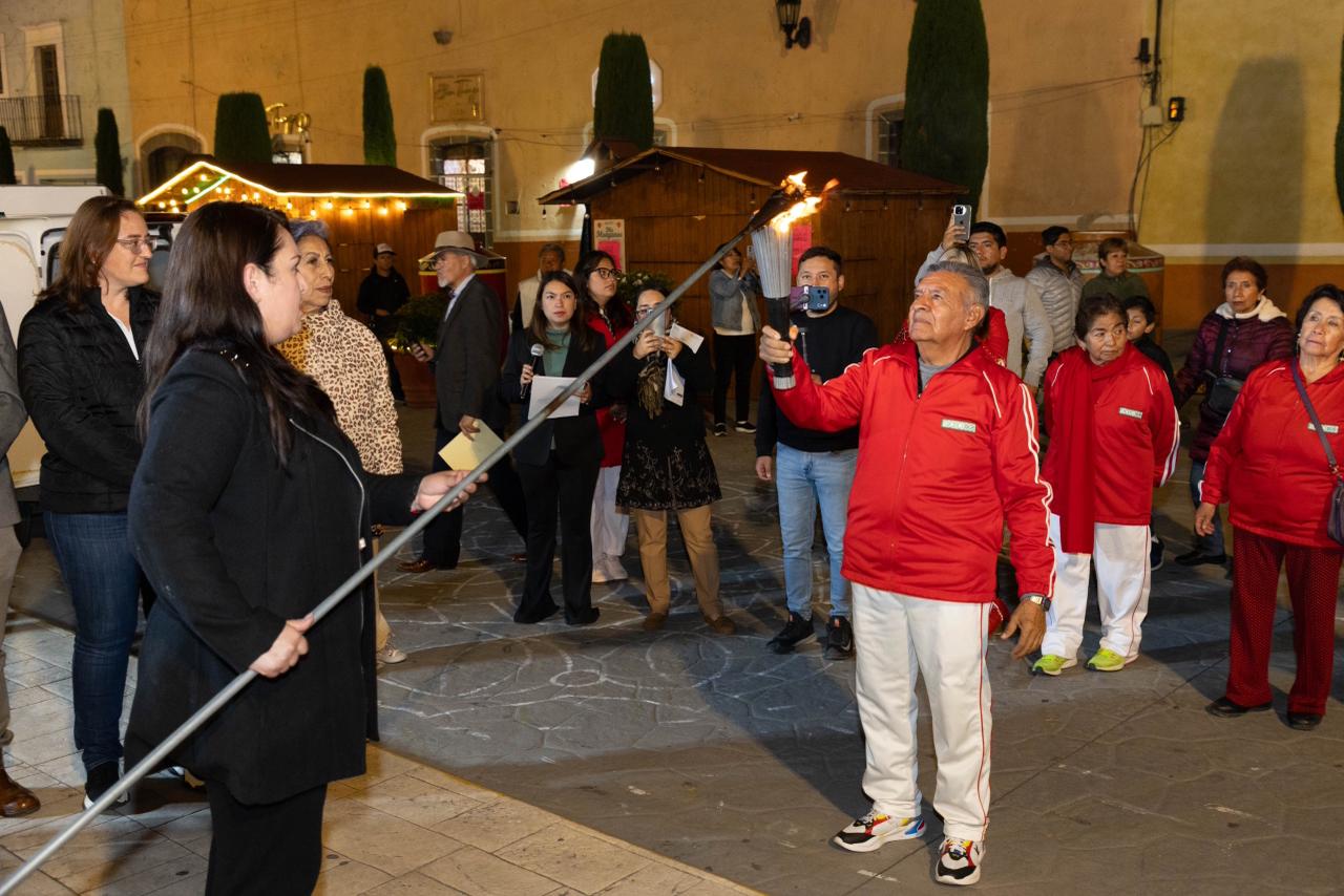 EN EL MARCO DE LAS FIESTAS DE FUNDACIÓN, HUAMANTLA CONMEMORA EL 57 ANIVERSARIO DEL PASO DEL FUEGO OLÍMPICO MÉXICO 1968