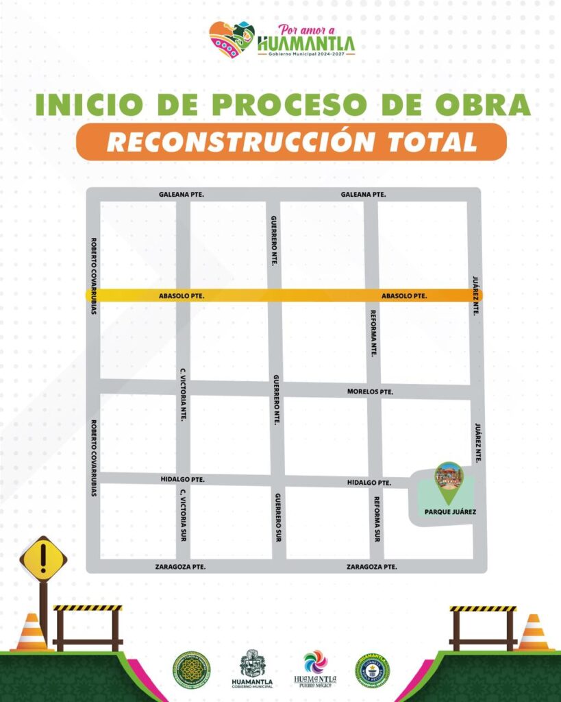 INICIAN LOS TRABAJOS DE RECONSTRUCCIÓN DE LA CALLE ABASOLO EN HUAMANTLA