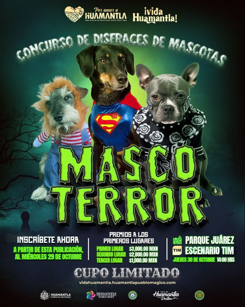 CONVOCATORIA ABIERTA AL CONCURSO DE DISFRACES “MASCO-TERROR” EN HUAMANTLA