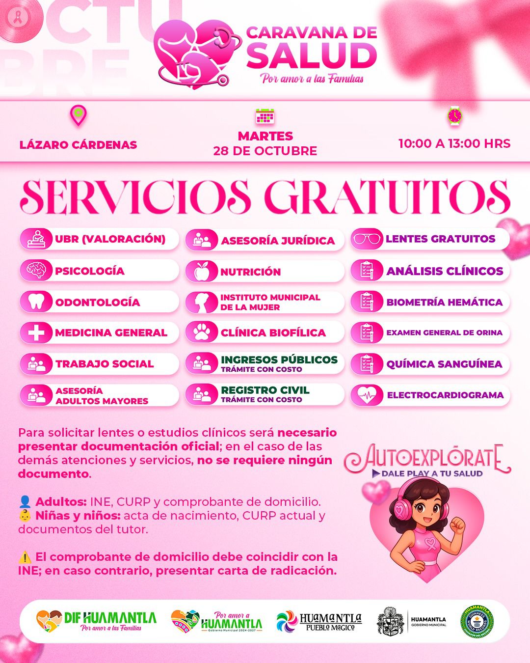 GOBIERNO DE HUAMANTLA INVITA A PARTICIPAR EN LA CARAVANA DE LA SALUD EN LA COMUNIDAD DE LÁZARO CÁRDENAS