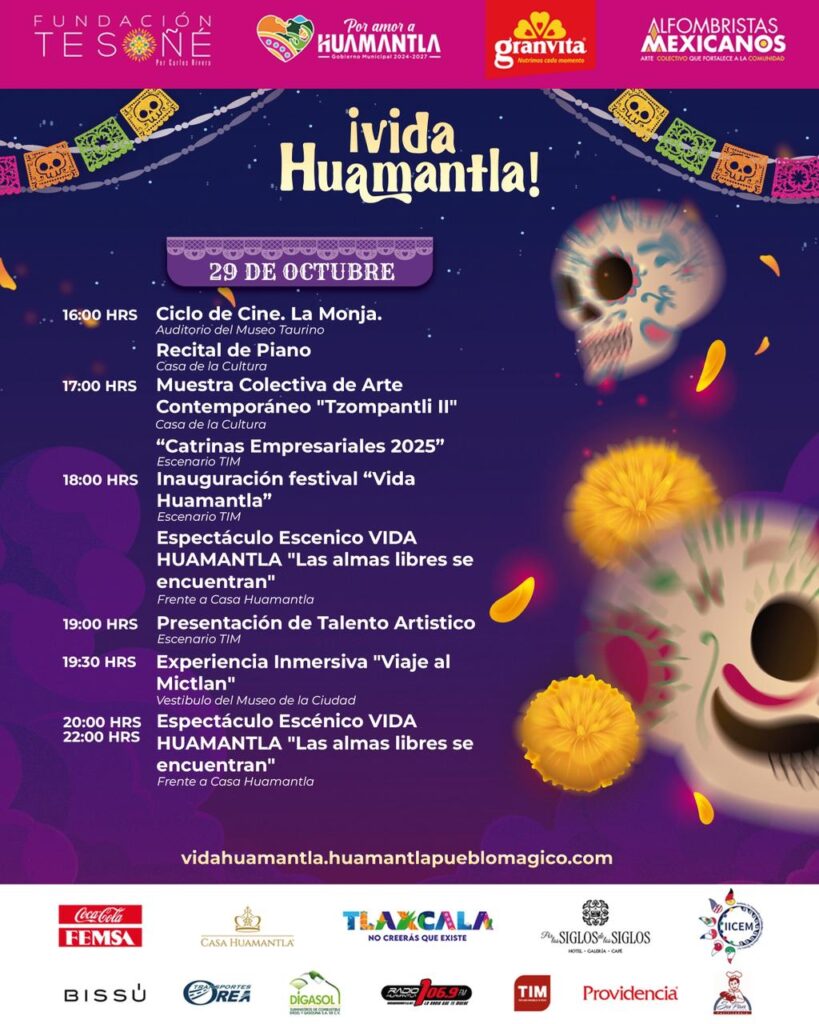 ESTE DÍA, EL FESTIVAL VIDA HUAMANTLA PRESENTA UNA NUTRIDA PROGRAMACIÓN CULTURAL: