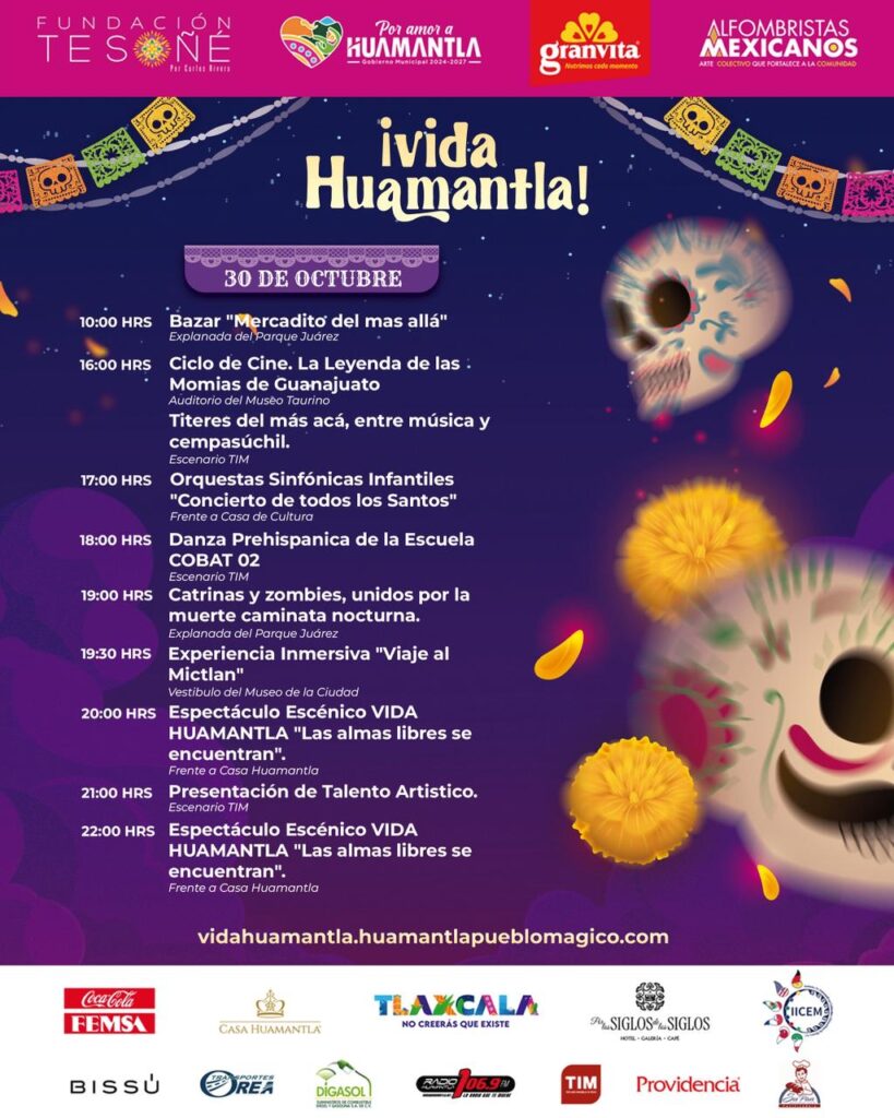 HUAMANTLA SE VISTE DE CATRINAS: LLEGA “VIDA HUAMANTLA”, EL FESTIVAL DEL DÍA DE MUERTOS