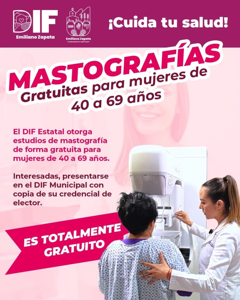 INVITAN A MUJERES DE EMILIANO ZAPATA A REALIZARSE MASTOGRAFÍAS GRATUITAS