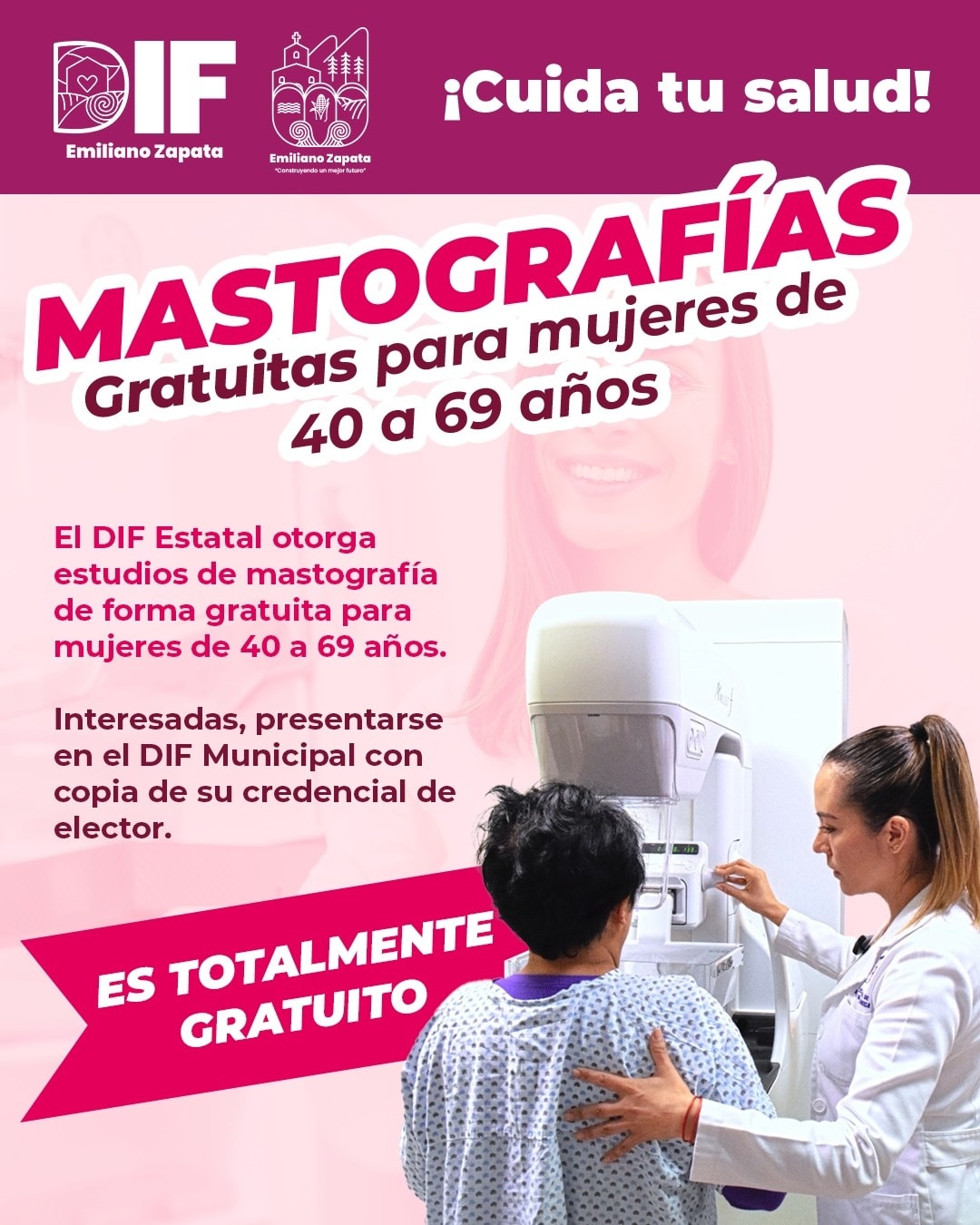 INVITAN A MUJERES DE EMILIANO ZAPATA A REALIZARSE MASTOGRAFÍAS GRATUITAS
