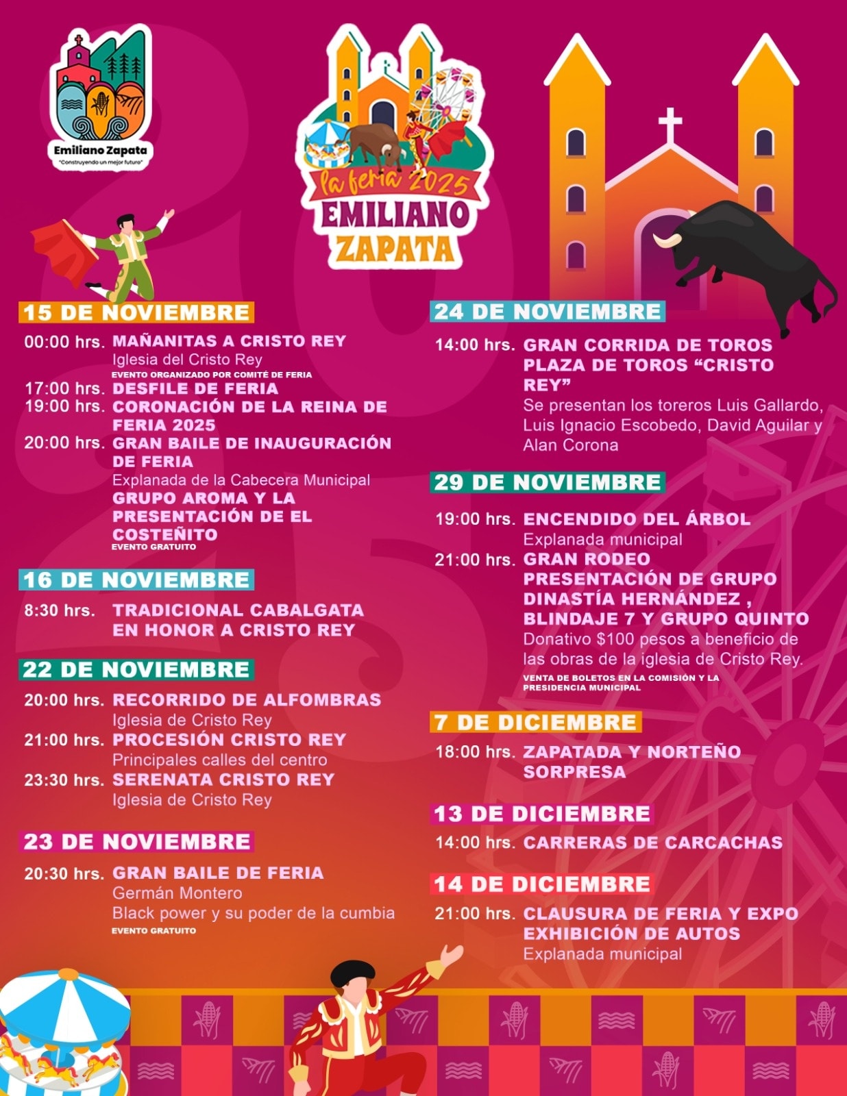 EMILIANO ZAPATA SE ALISTA PARA VIVIR SU FERIA 2025, UNA FIESTA DE ALEGRÍA, COLOR Y TRADICIÓN