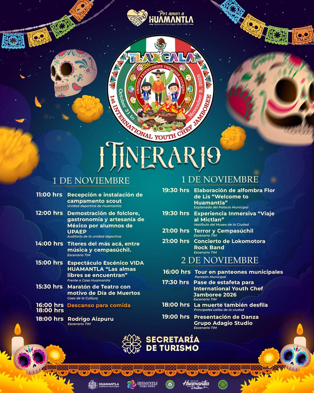 CONTINÚA LA MAGIA DEL FESTIVAL VIDA HUAMANTLA ESTE 1 DE NOVIEMBRE CON AMPLIA CARTELERA CULTURAL