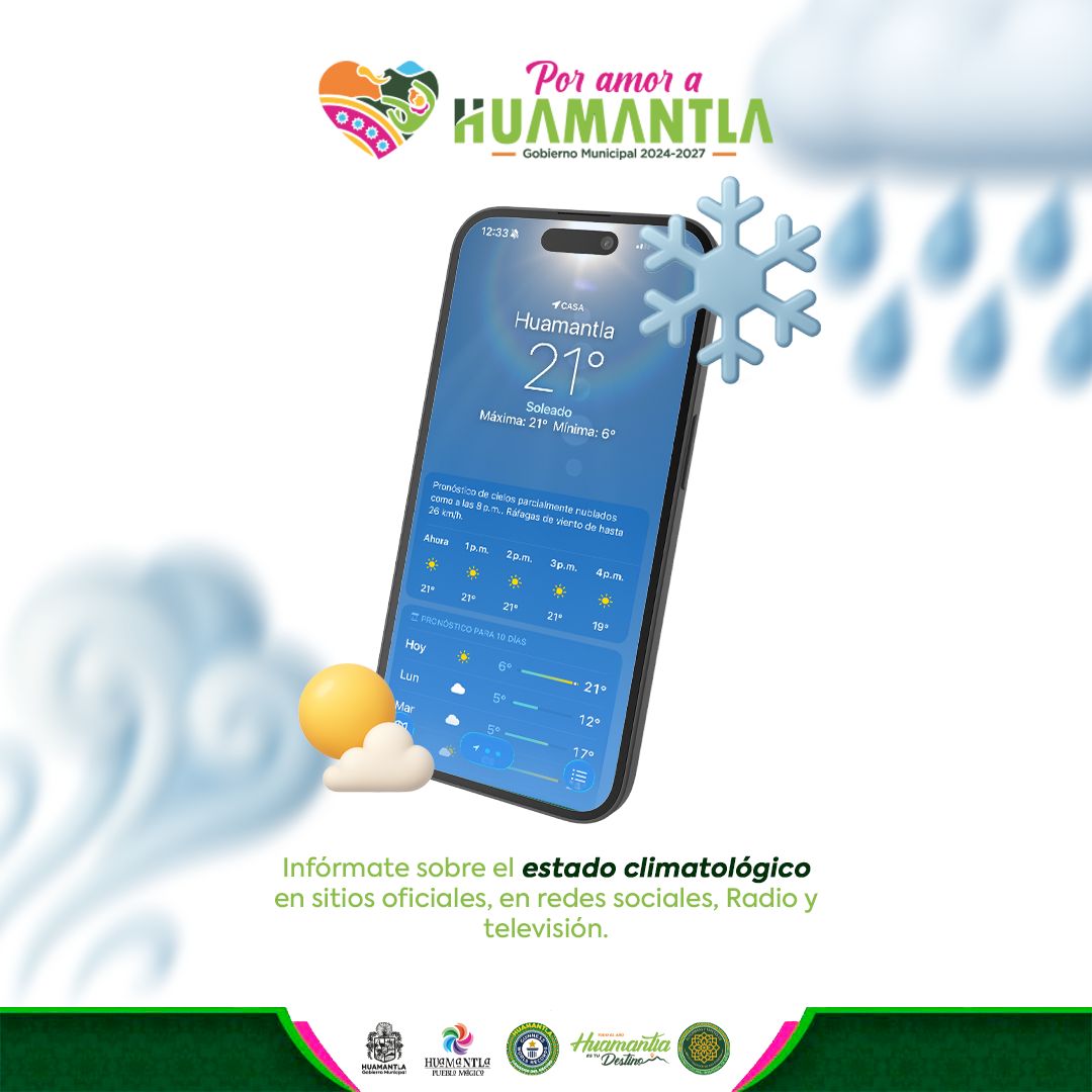 AYUNTAMIENTO DE HUAMANTLA LLAMA A MANTENERSE INFORMADOS Y ABRIGADOS DURANTE LA TEMPORADA INVERNAL