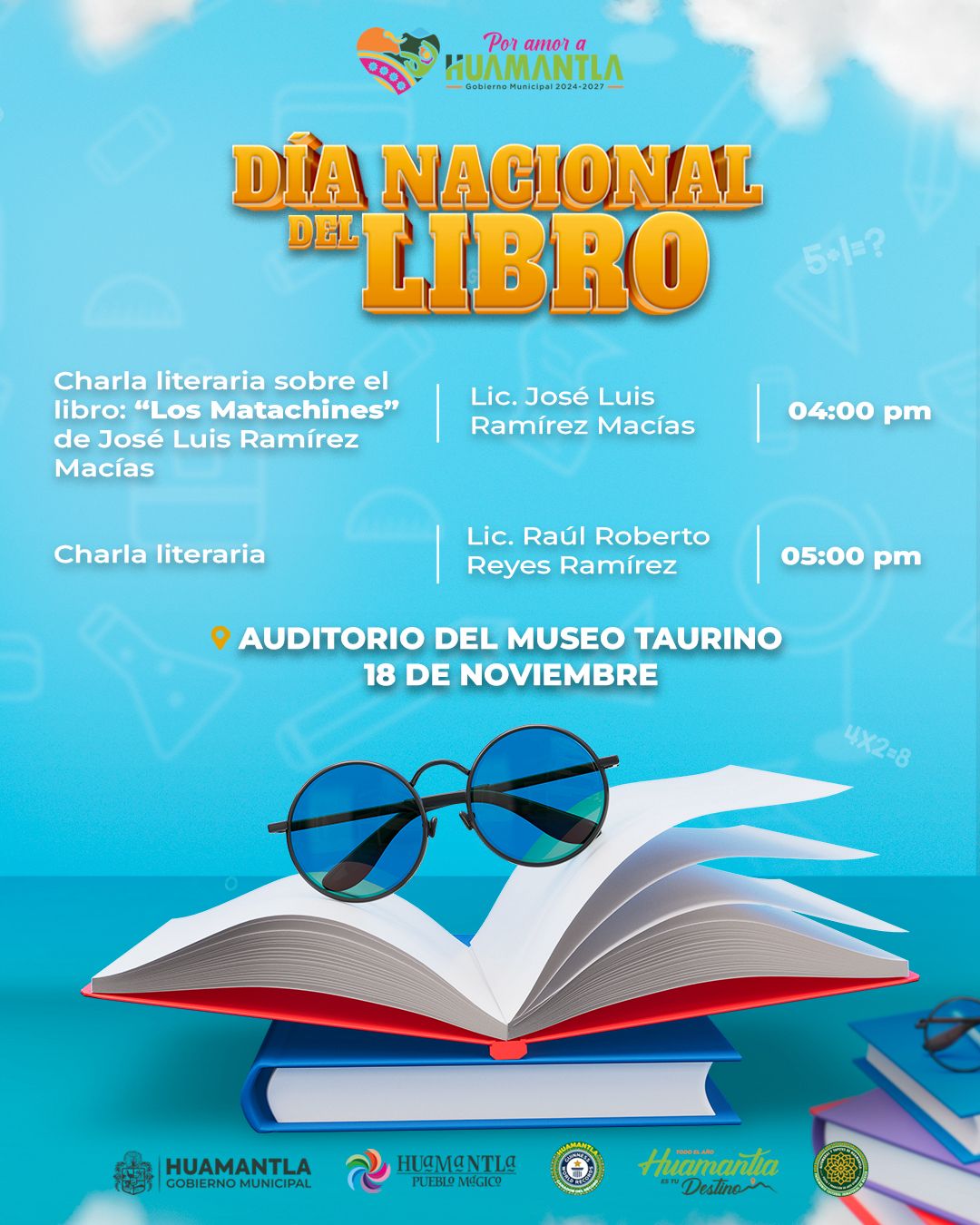 HUAMANTLA CONTINÚA CON LA CELEBRACIÓN DEL DÍA NACIONAL DEL LIBRO ESTE 18 DE NOVIEMBRE