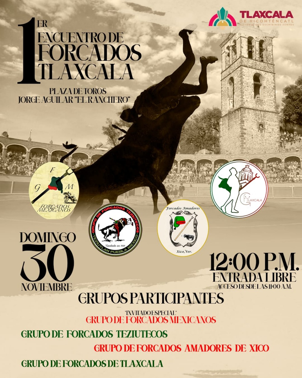 CON EL RESPALDO DEL AYUNTAMIENTO DE TLAXCALA TENDRÁ LA CAPITAL EL PRIMER ENCUENTRO DE FORCADOS