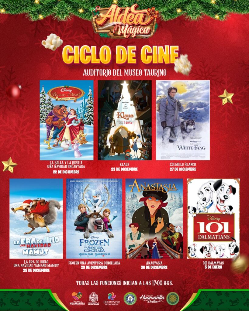 HUAMANTLA INVITA A SU CICLO DE CINE NAVIDEÑO DENTRO DE LAS ACTIVIDADES DE ALDEA MÁGICA