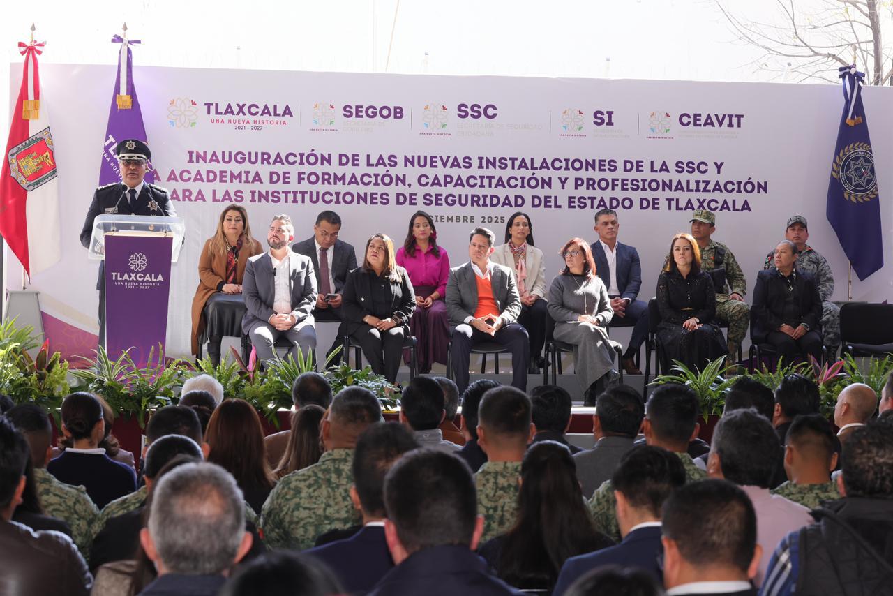 “CUMPLIMOS CON CUIDAR LA PAZ DE TLAXCALA”; INAUGURA GOBERNADORA INSTALACIONES DE LA SSC Y DE LA ACADEMIA DE FORMACIÓN POLICIAL