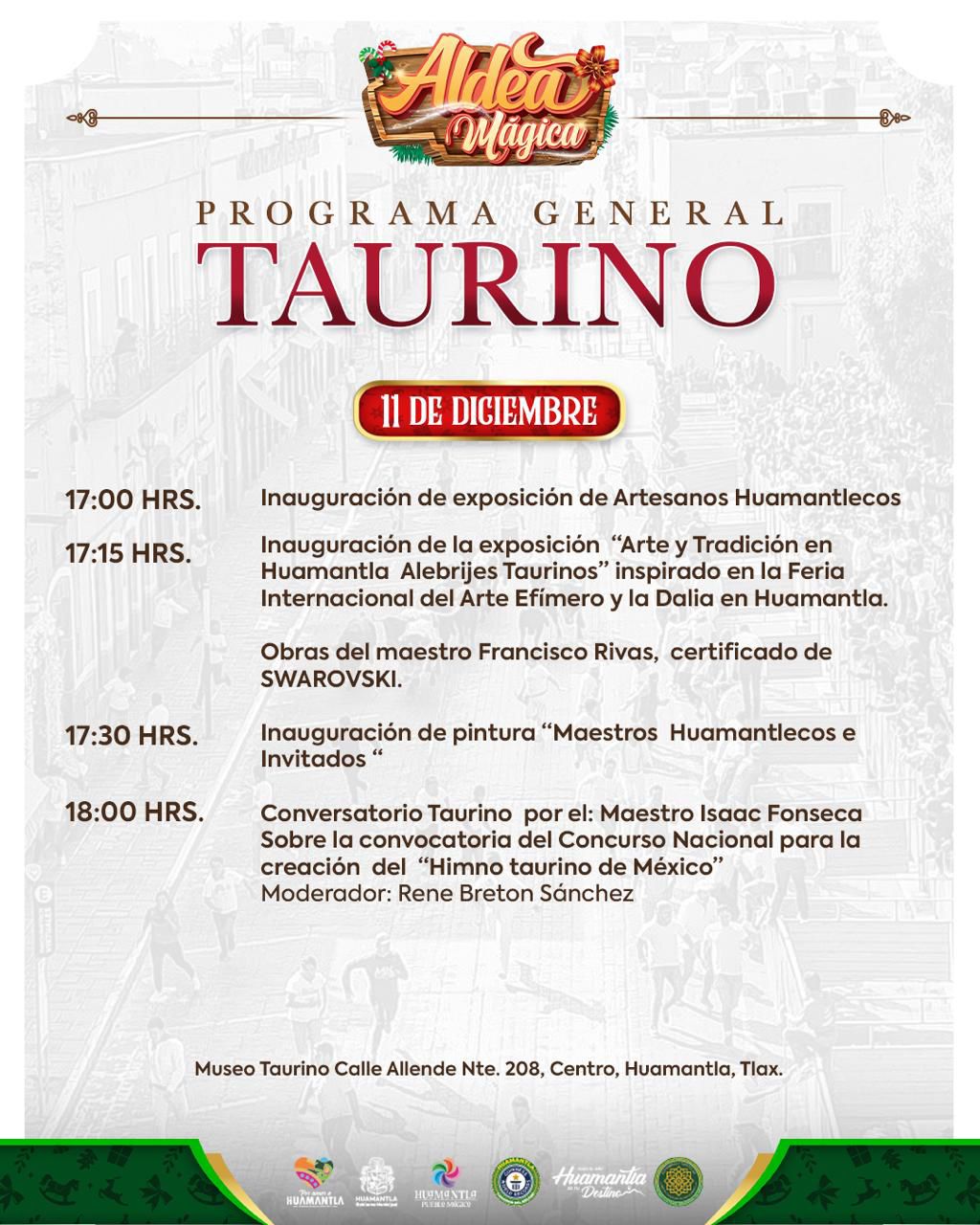INVITAN A LAS ACTIVIDADES TAURINAS DENTRO DE ALDEA MÁGICA ESTE JUEVES 11 DE DICIEMBRE EN HUAMANTLA