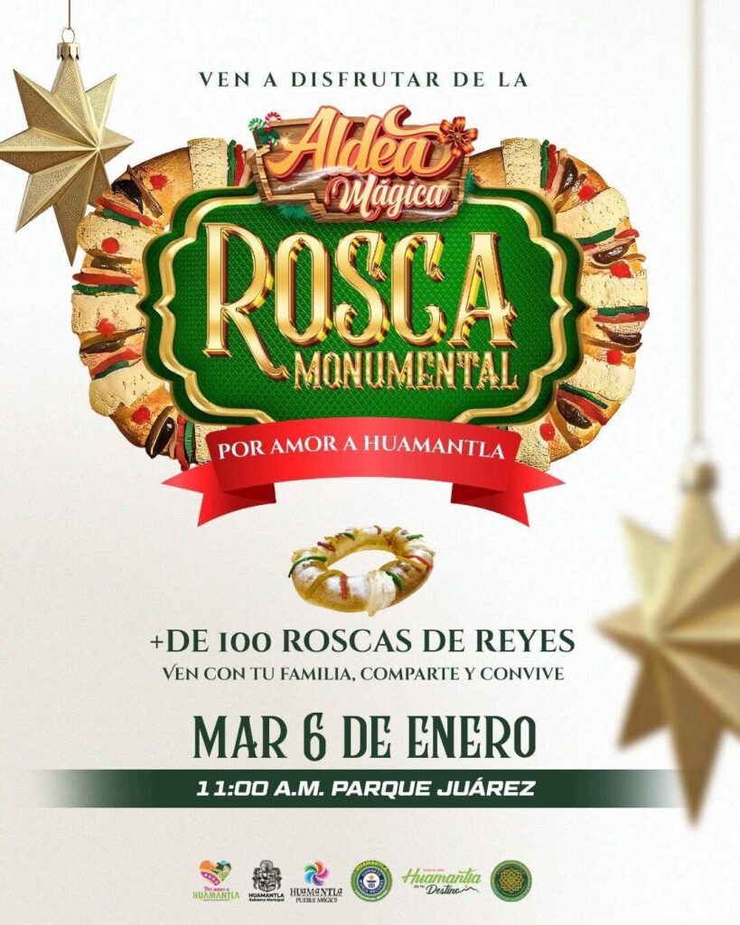 INVITA CHAVA SANTOS A CORTAR LA TRADICIONAL ROSCA DE REYES EN LA ALDEA MÁGICA DE HUAMANTLA