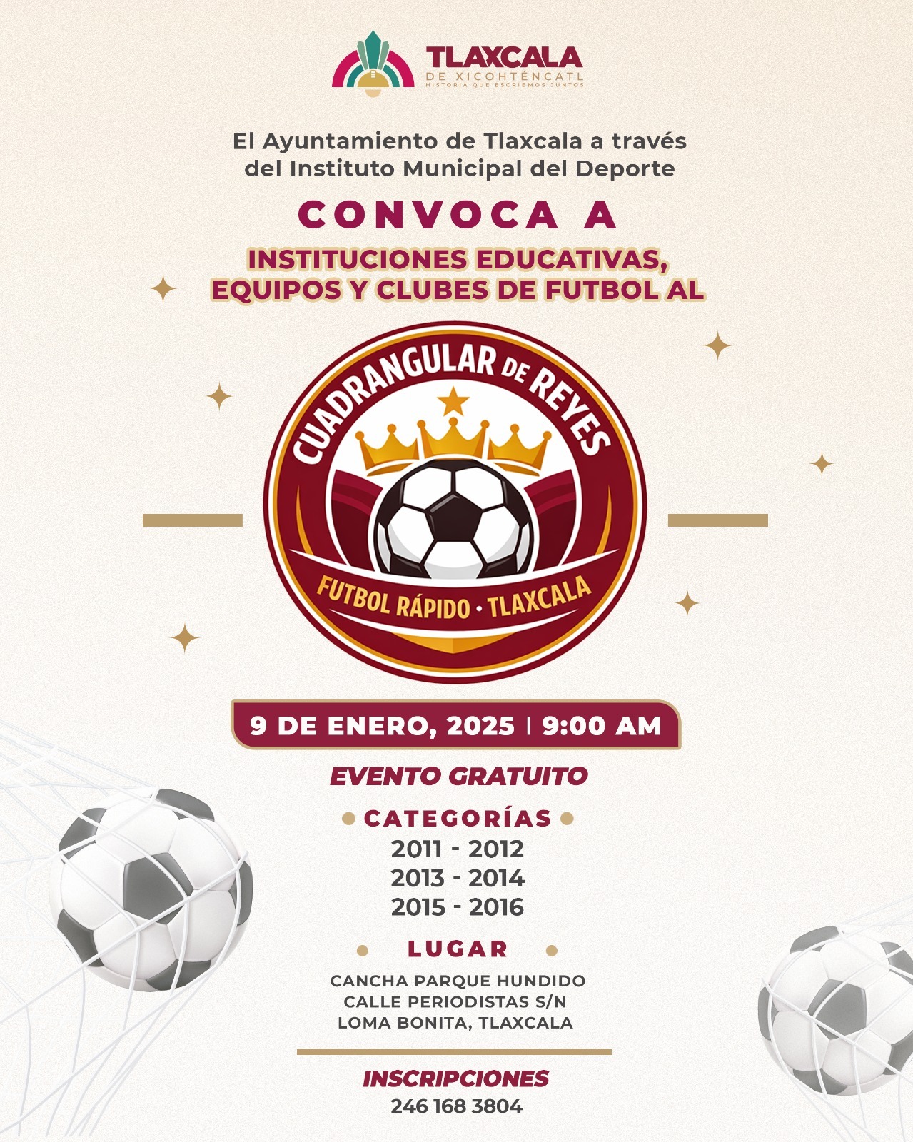 AYUNTAMIENTO DE TLAXCALA IMPULSA EL DEPORTE INFANTIL CON EL CUADRANGULAR DE REYES