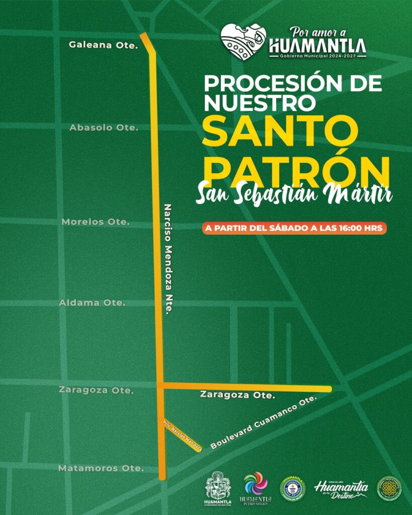 HABRÁ CIERRES TEMPORALES DE VIALIDADES POR ELABORACIÓN DE TAPETES EN HONOR A SAN SEBASTIÁN MÁRTIR