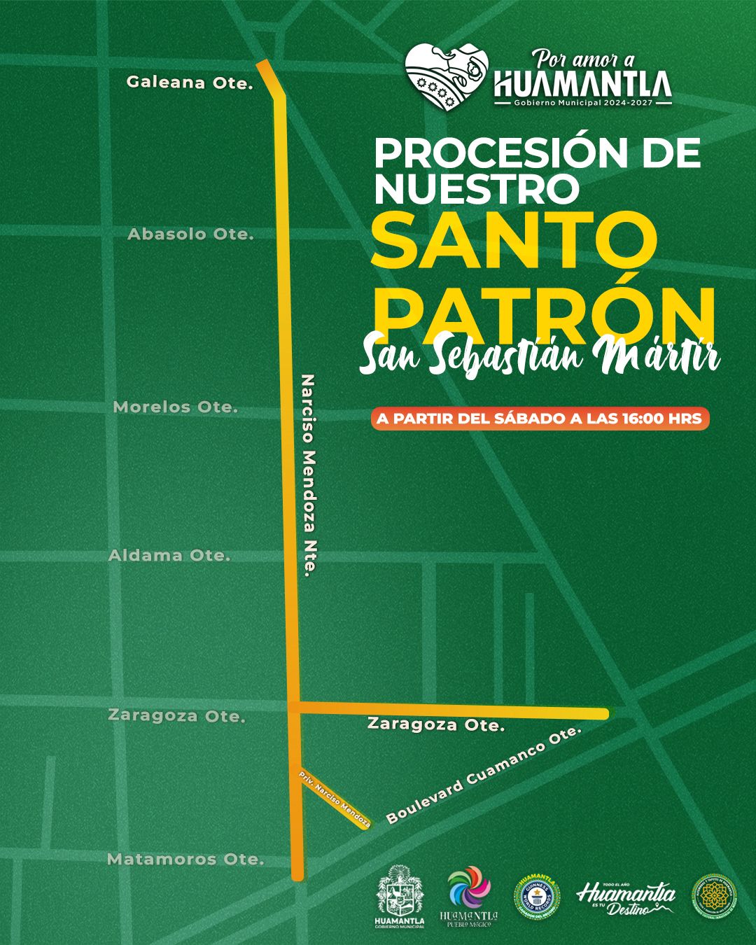 HABRÁ CIERRES TEMPORALES DE VIALIDADES POR ELABORACIÓN DE TAPETES EN HONOR A SAN SEBASTIÁN MÁRTIR