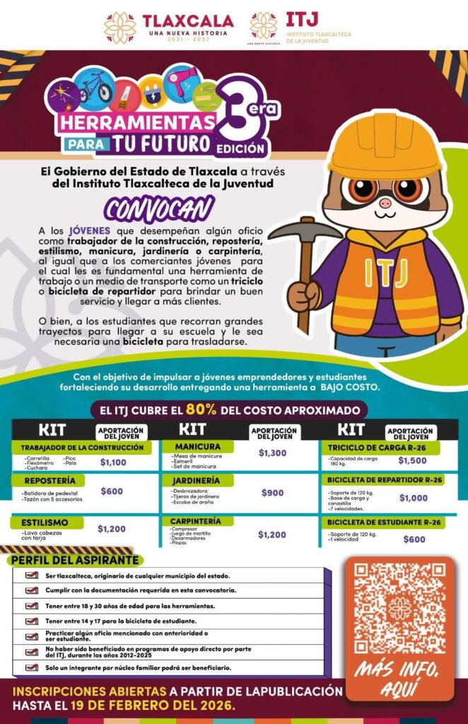 INVITAN A JUVENTUDES DE HUAMANTLA A PARTICIPAR EN LA CONVOCATORIA “HERRAMIENTAS PARA TU FUTURO”