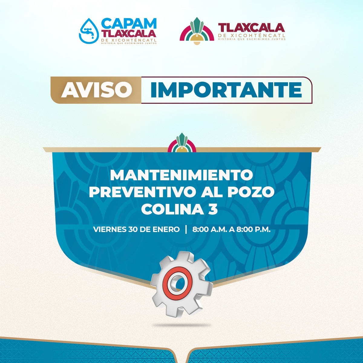 CAPAM DARÁ MANTENIMIENTO PREVENTIVO AL POZO COLINA 3 PARA GARANTIZAR UN MEJOR SERVICIO DE AGUA POTABLE EN LA CAPITAL