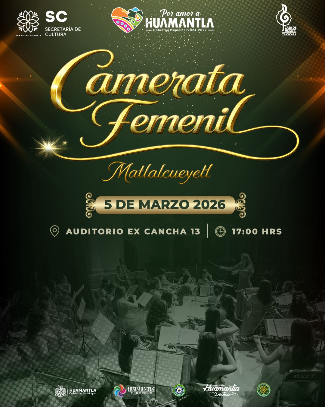 HUAMANTLA RECONOCE EL TALENTO FEMENINO CON PRESENTACIÓN DE CAMERATA MATLALCUEYETL