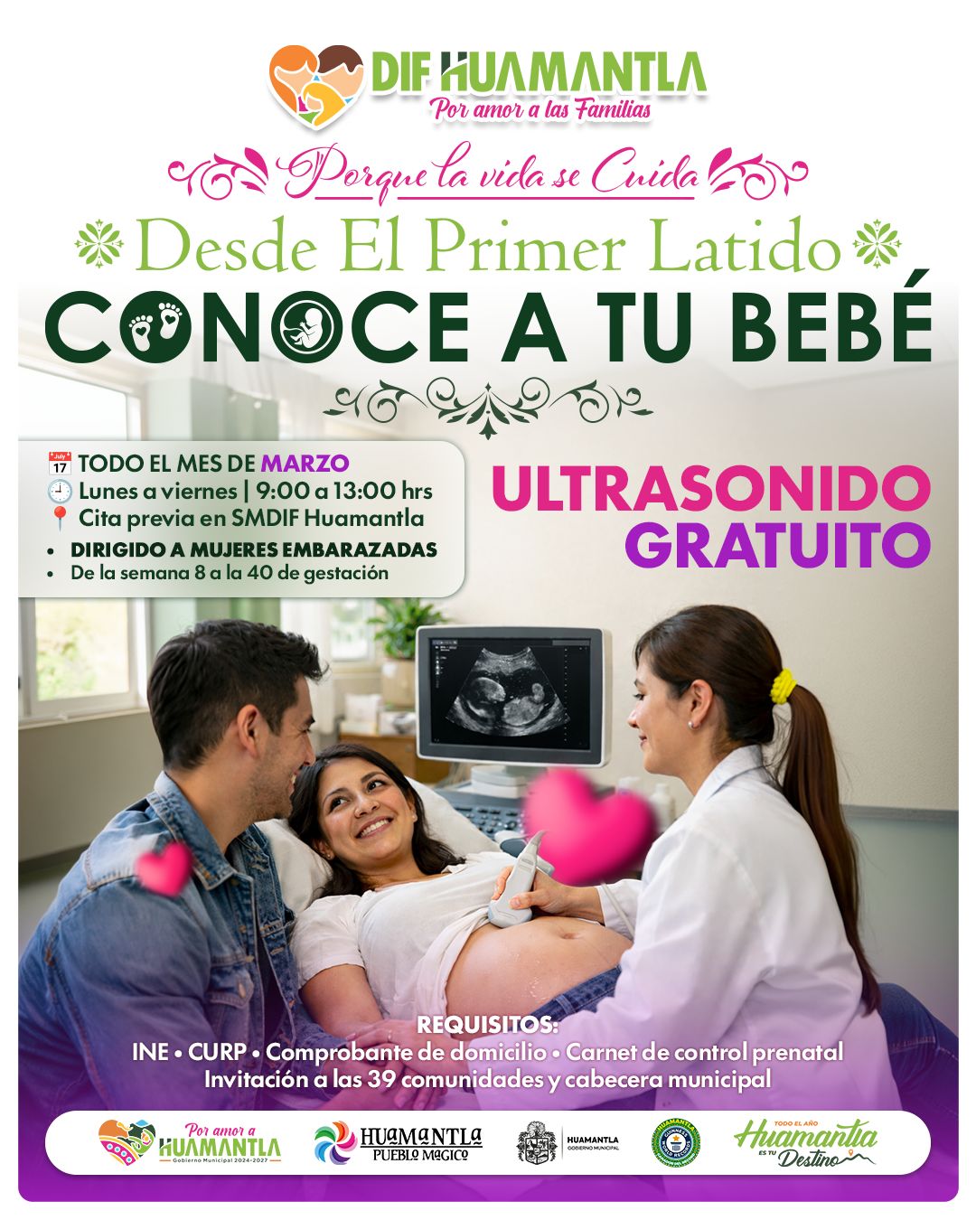 EN HUAMANTLA, EL CUIDADO PRENATAL CON ULTRASONIDOS GRATUITOS ES UNA REALIDAD DURANTE TODO MARZO