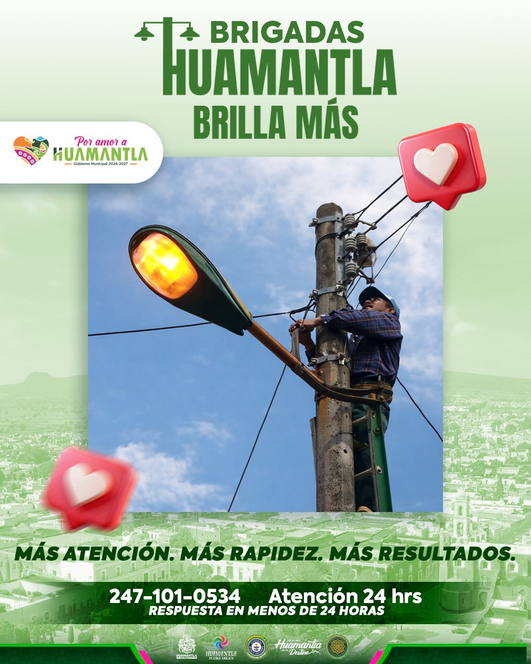 HUAMANTLA INICIA EL PROGRAMA “BRIGADAS HUAMANTLA BRILLA MÁS” PARA MEJORAR ATENCIÓN A LUNINARIAS