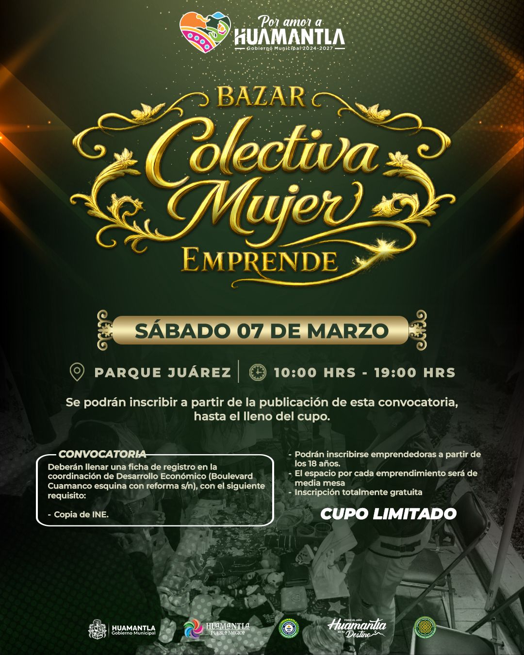 CONVOCAN A PARTICIPAR EN EL BAZAR “COLECTIVA MUJER EMPRENDE”