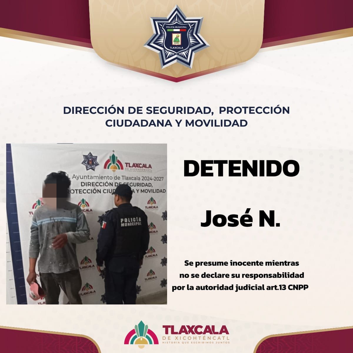POLICÍA MUNICIPAL INTERVIENE PARA PROTEGER A UNA MUJER EN CASO DE VIOLENCIA FAMILIAR