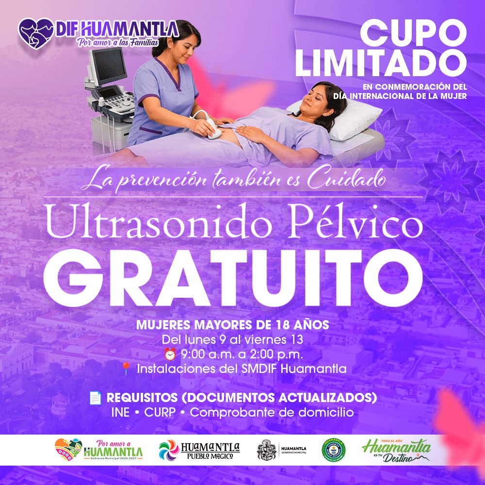 SMDIF HUAMANTLA ACERCA ULTRASONIDOS GRATUITOS PARA MUJERES EN EL MARCO DEL DÍA INTERNACIONAL DE LA MUJER
