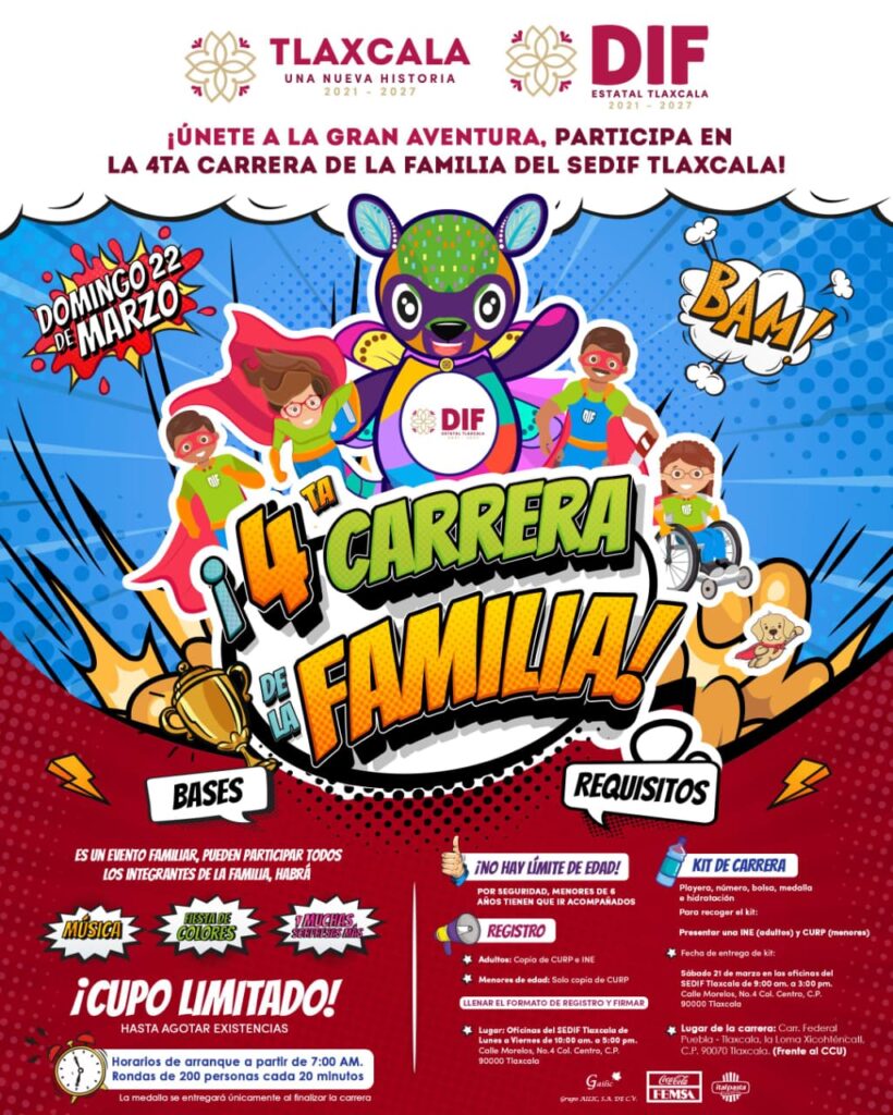 CORRE, CONVIVE Y DISFRUTA; SEDIF INVITA A INSCRIBIRSE A LA “4ª CARRERA DE LA FAMILIA”