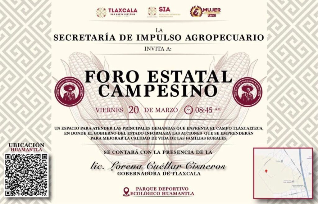 HUAMANTLA SERÁ SEDE DEL FORO ESTATAL CAMPESINO PARA FORTALECER AL CAMPO TLAXCALTECA