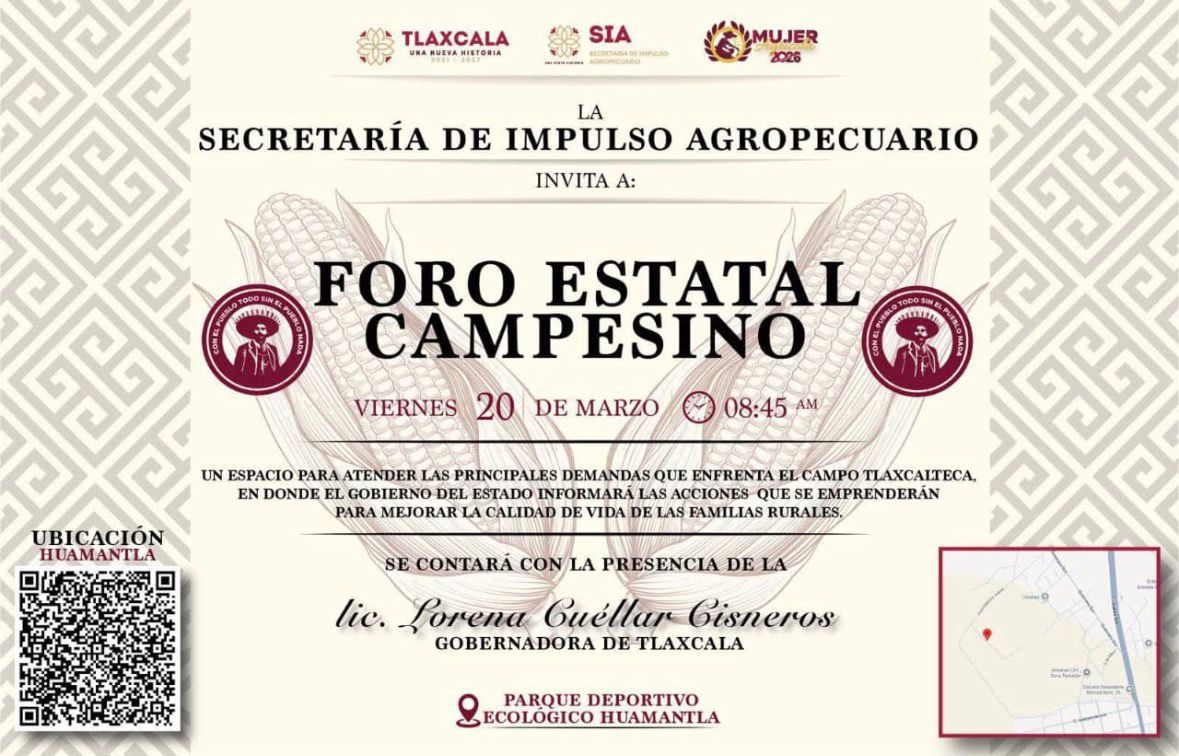HUAMANTLA SERÁ SEDE DEL FORO ESTATAL CAMPESINO PARA FORTALECER AL CAMPO TLAXCALTECA