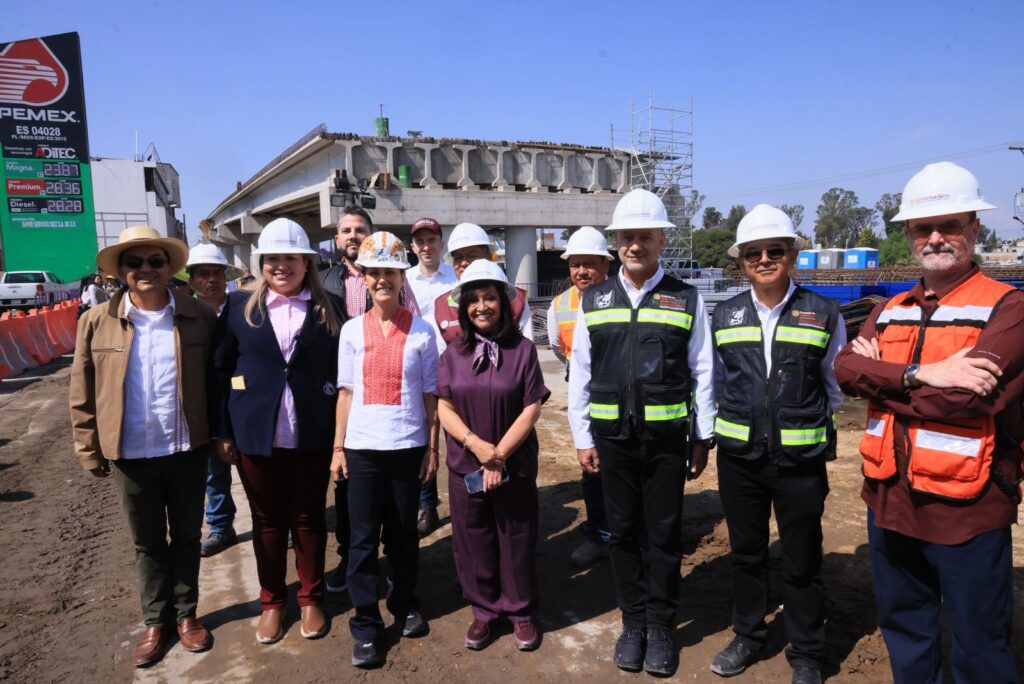 SUPERVISA CLAUDIA SHEINBAUM AVANCES DEL DISTRIBUIDOR VIAL SANTA ANA CHIAUTEMPAN EN TLAXCALA