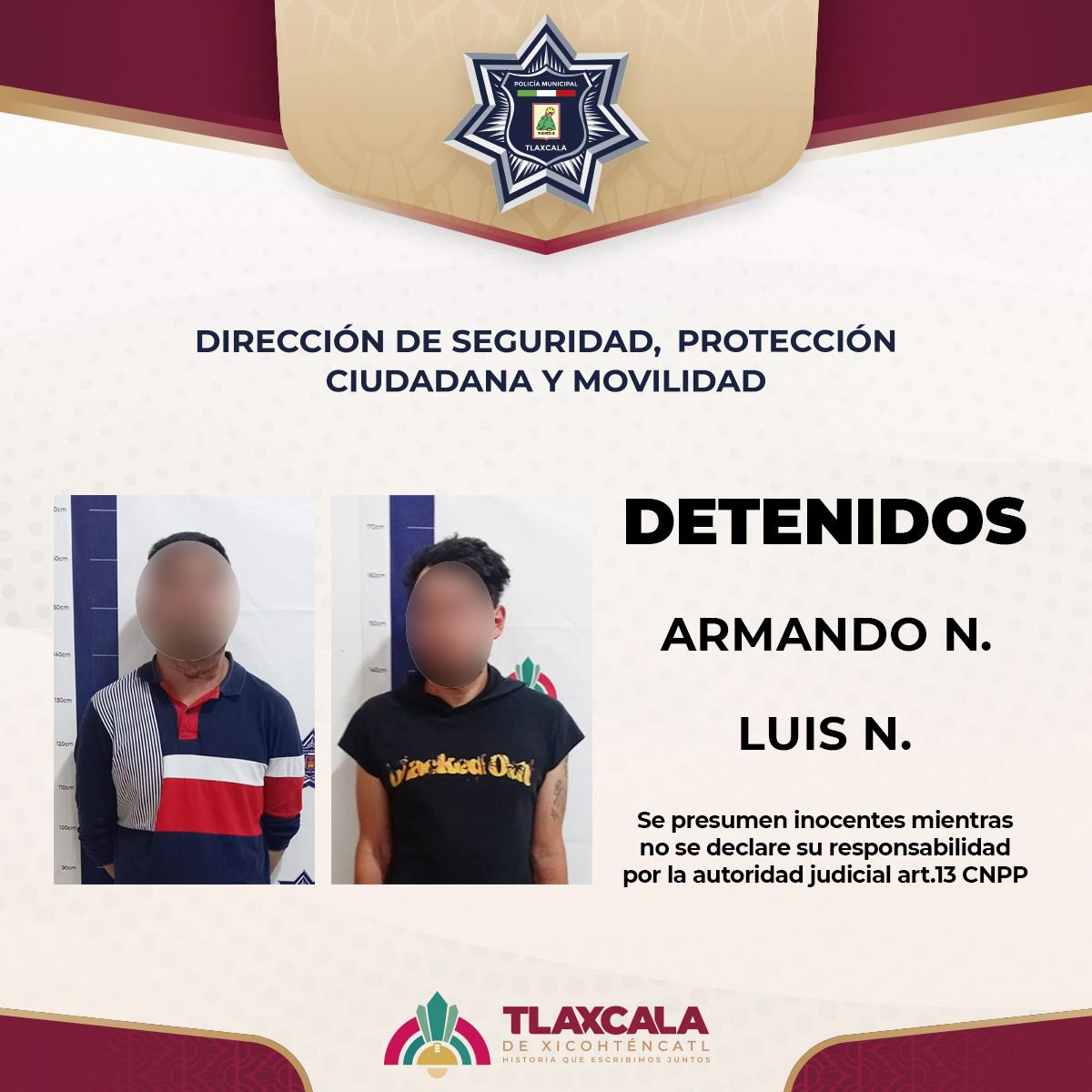 DETIENE POLICÍA MUNICIPAL DE TLAXCALA A DOS HOMBRES POR RIÑA EN GUILLERMO VALLE