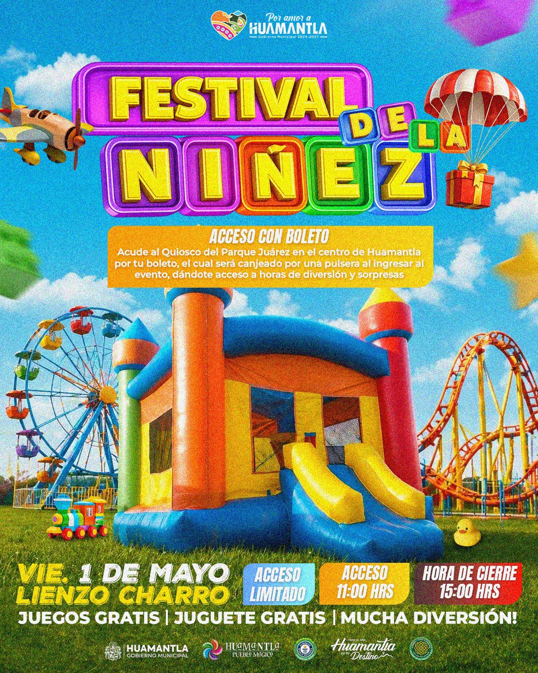 HUAMANTLA CELEBRARÁ A LAS NIÑAS Y NIÑOS CON GRAN FESTIVAL FAMILIAR ESTE VIERNES 1 DE MAYO