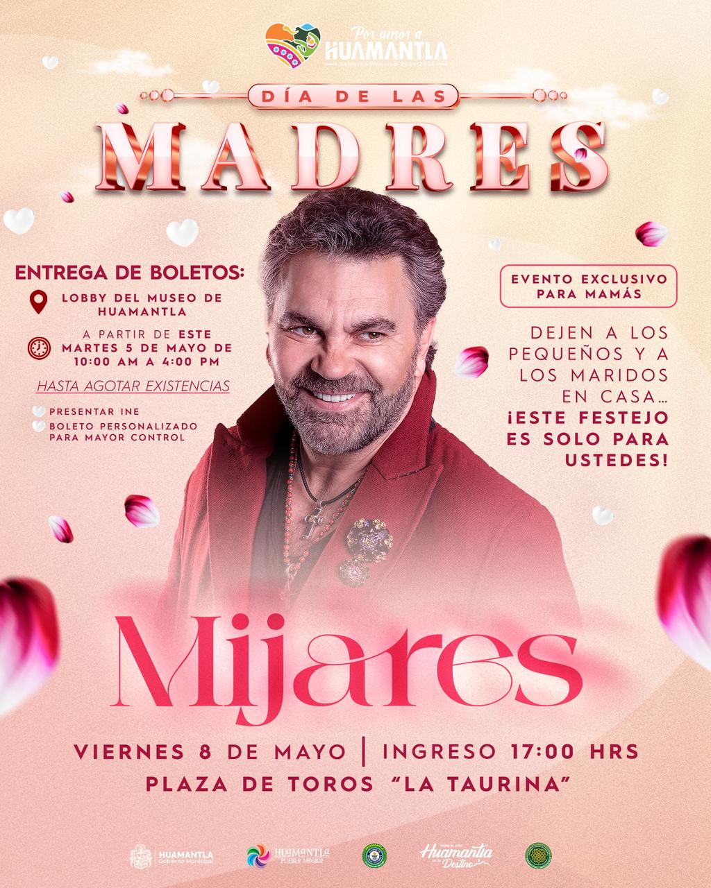 HUAMANTLA CELEBRARÁ A LAS MAMÁS CON EL GRAN CONCIERTO DE MIJARES EN “LA TAURINA”