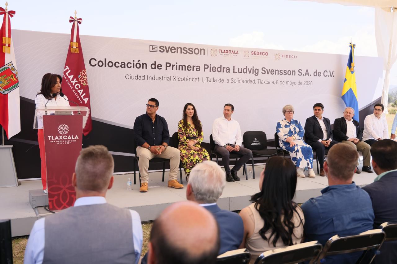 COLOCAN PRIMERA PIEDRA DE EMPRESA SUECA LUDVIG SVENSSON EN LA CIX I DE TETLA.