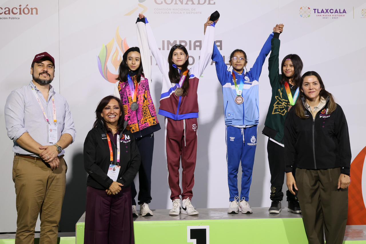 ENCABEZA GOBERNADORA LORENA CUÉLLAR PREMIACIÓN DE TAEKWONDO EN LA OLIMPIADA NACIONAL 2026.
