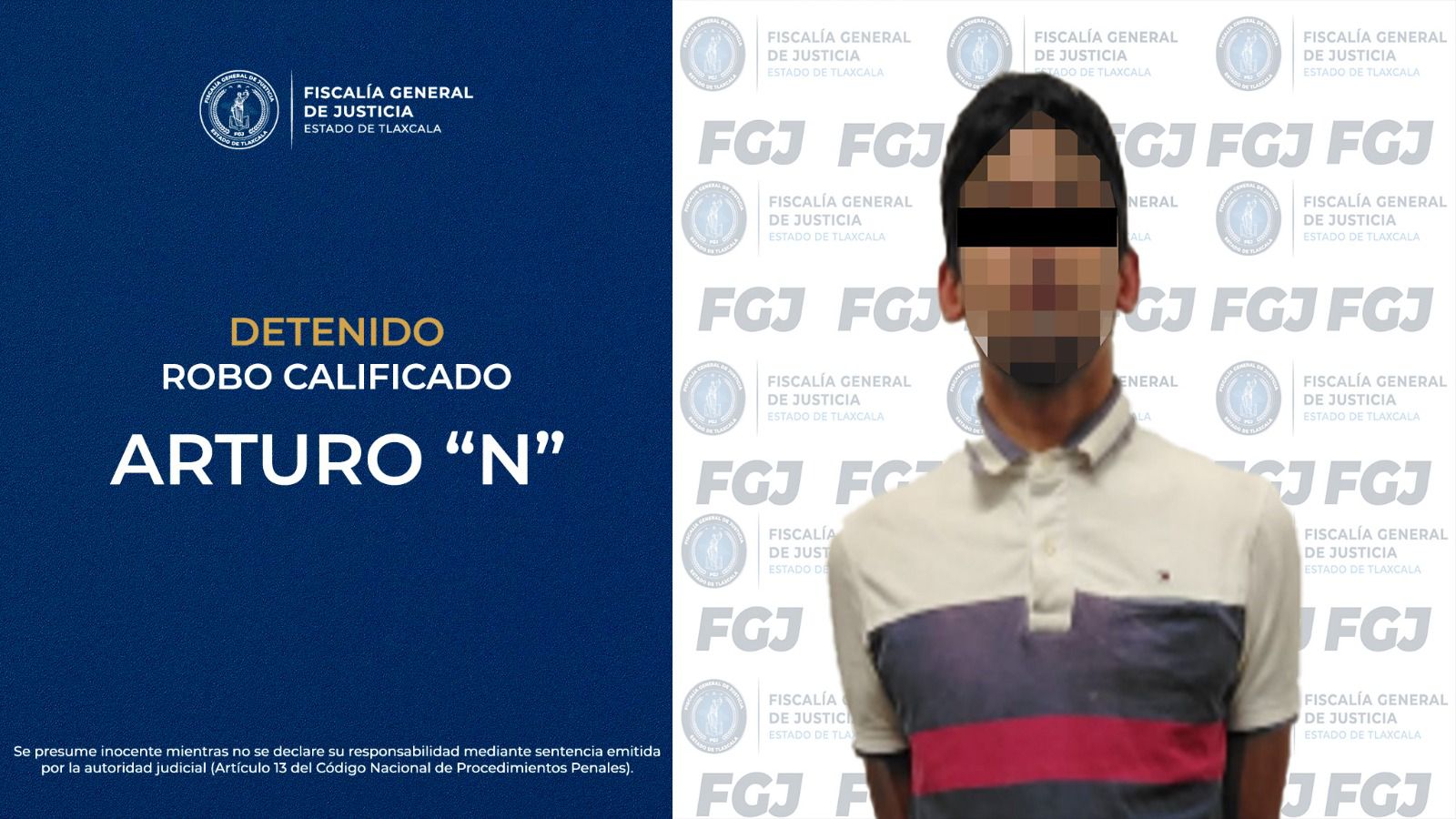 CUMPLIMENTA FGJE ORDEN DE APREHENSIÓN CONTRA HOMBRE POR ROBO CALIFICADO