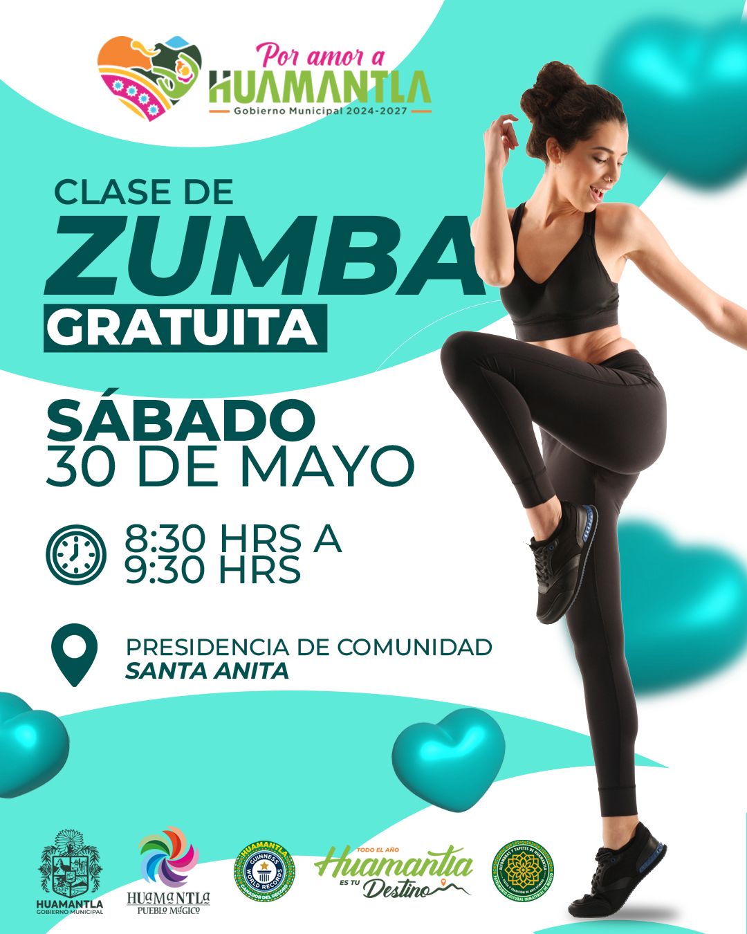 INVITA GOBIERNO MUNICIPAL A CLASE GRATUITA DE ZUMBA EN SANTA ANITA