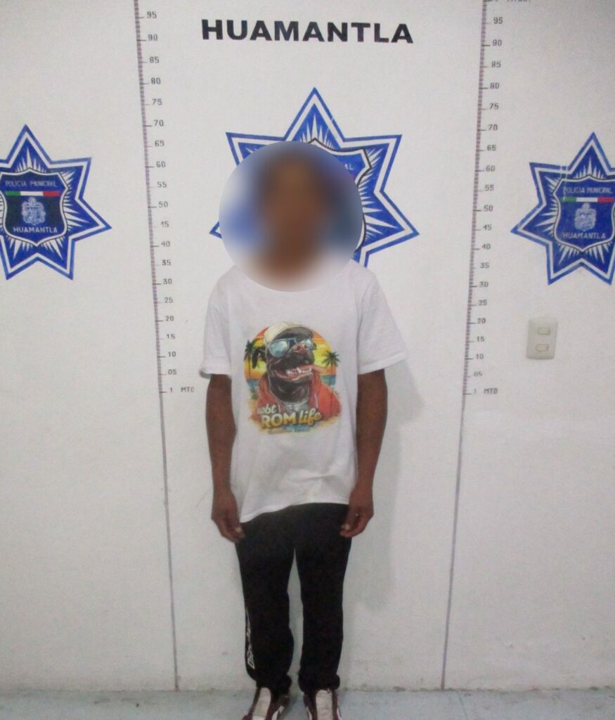 ASEGURA SEGURIDAD PÚBLICA DE HUAMANTLA A DOS PERSONAS POR PRESUNTA POSESIÓN DE SUSTANCIAS ILÍCITAS