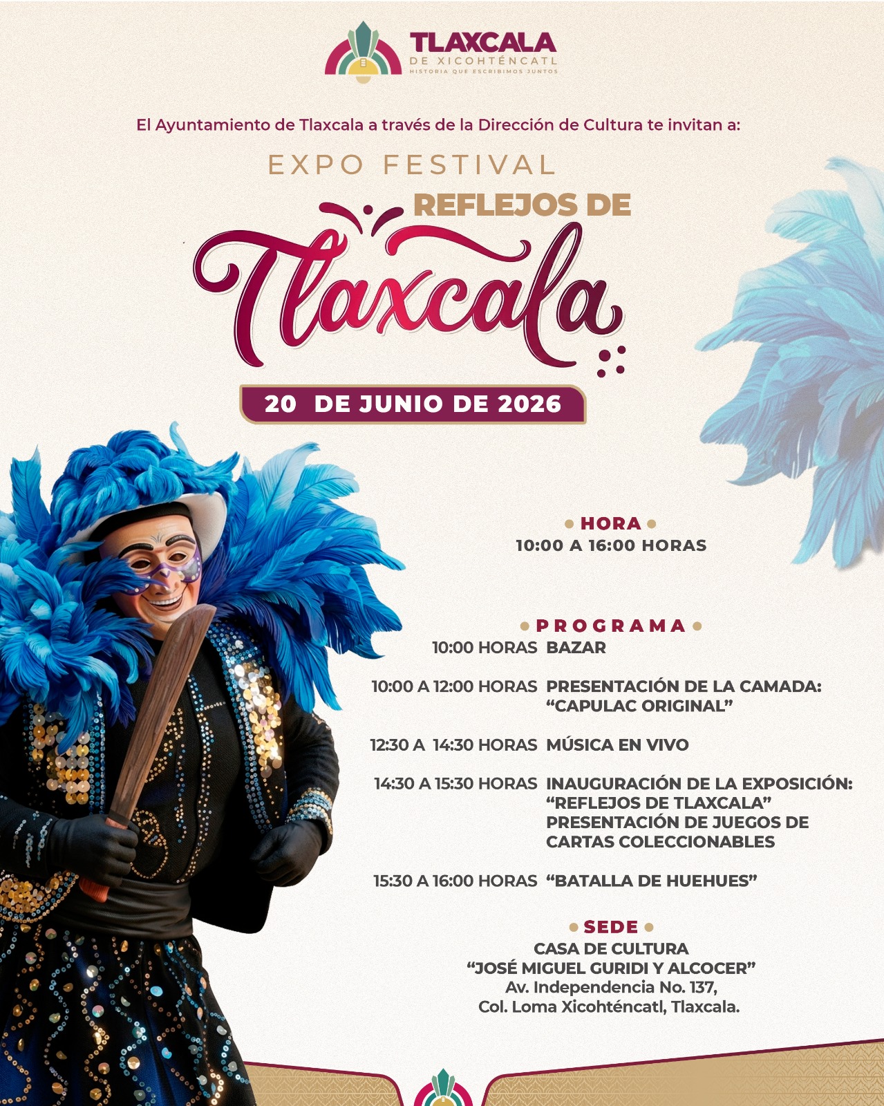 FORTALECE AYUNTAMIENTO DE TLAXCALA LA IDENTIDAD CULTURAL Y EL TALENTO LOCAL CON LA EXPO FESTIVAL “REFLEJOS DE TLAXCALA”