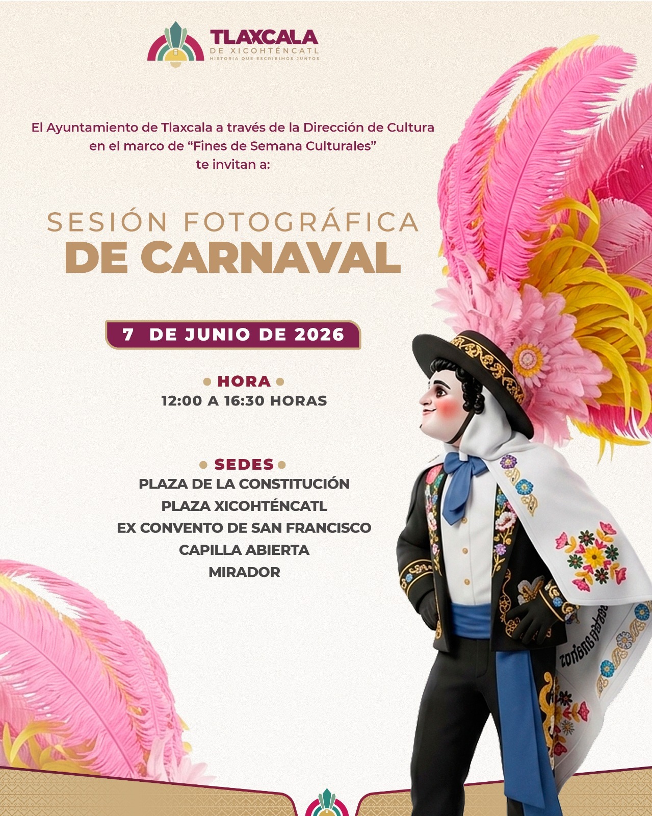 INVITA AYUNTAMIENTO DE TLAXCALA A DISFRUTAR DE LOS “FINES DE SEMANA CULTURALES” A PARTIR DE ESTE DOMINGO 7 DE JUNIO