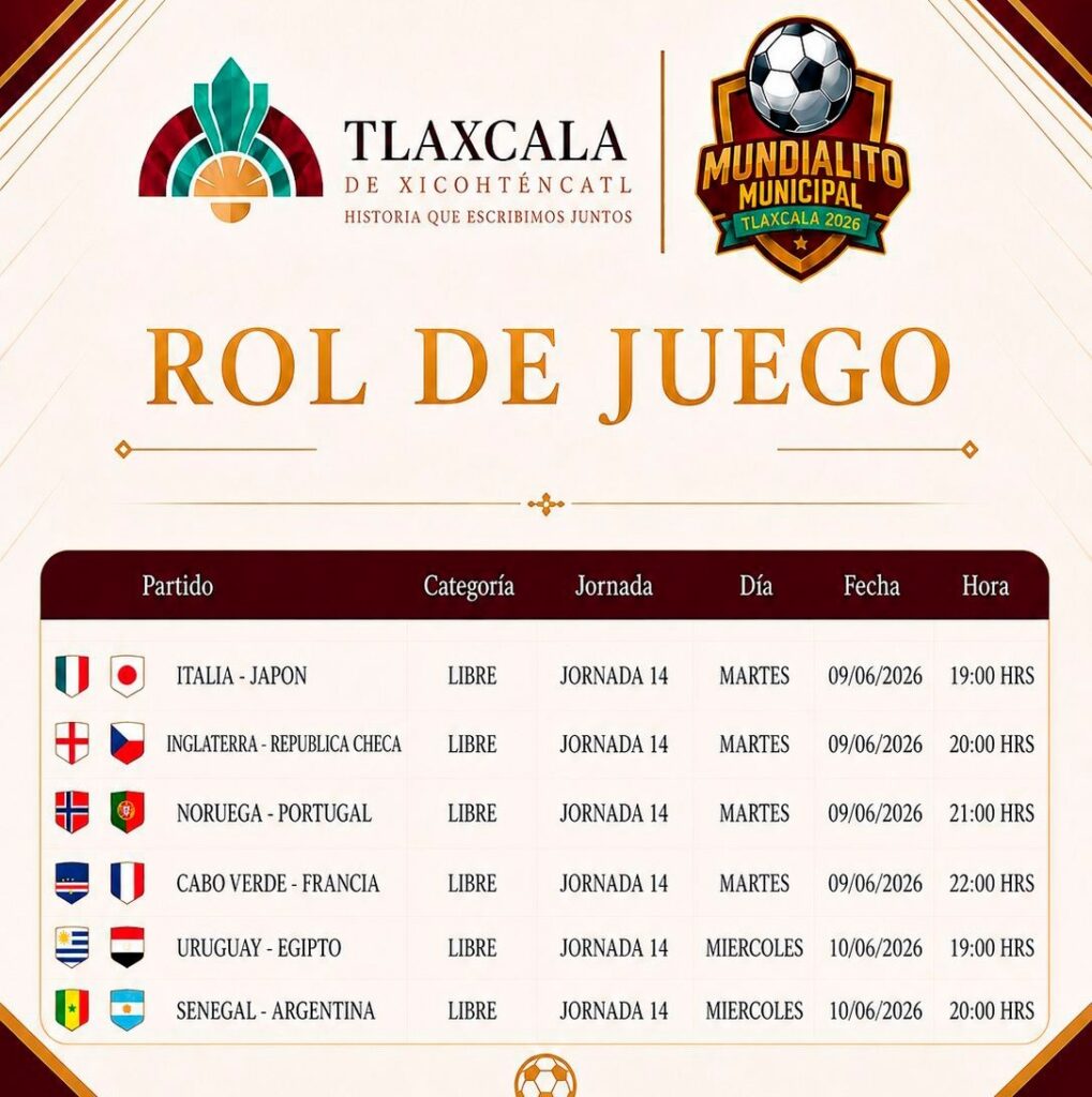 EL “MUNDIALITO MUNICIPAL 2026” ENTRA EN SU ETAPA DECISIVA CON GRANDES DUELOS EN TLAXCALA CAPITAL