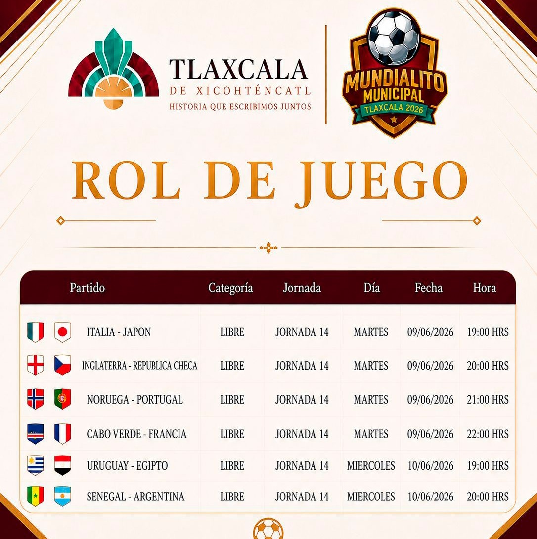 EL “MUNDIALITO MUNICIPAL 2026” ENTRA EN SU ETAPA DECISIVA CON GRANDES DUELOS EN TLAXCALA CAPITAL