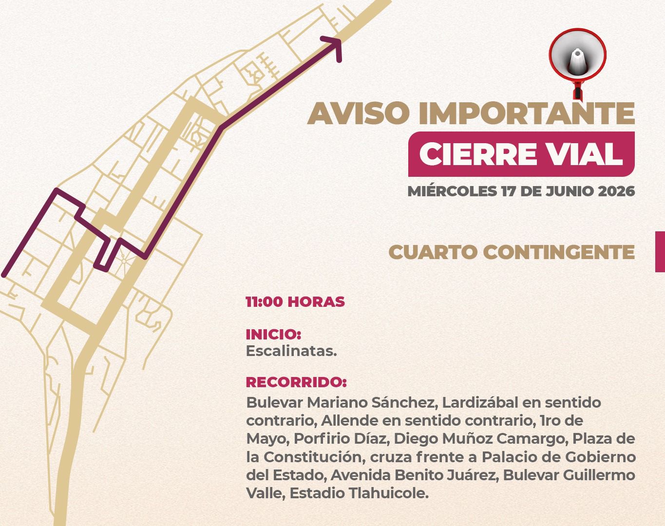 POLICÍA MUNICIPAL DE TLAXCALA IMPLEMENTARÁ DISPOSITIVO VIAL POR MOVILIZACIONES SOCIALES ESTE MIÉRCOLES