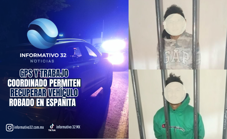 GPS Y TRABAJO COORDINADO PERMITEN RECUPERAR VEHÍCULO ROBADO EN ESPAÑITA