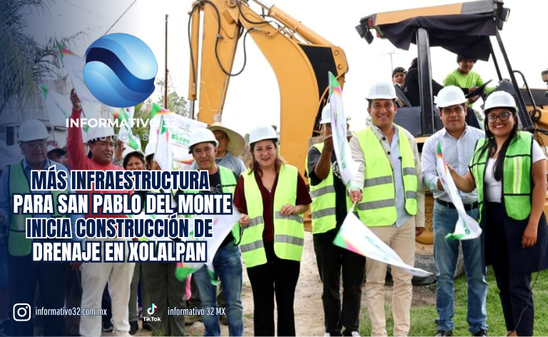 MÁS INFRAESTRUCTURA PARA SAN PABLO DEL MONTE; INICIA CONSTRUCCIÓN DE DRENAJE EN XOLALPAN